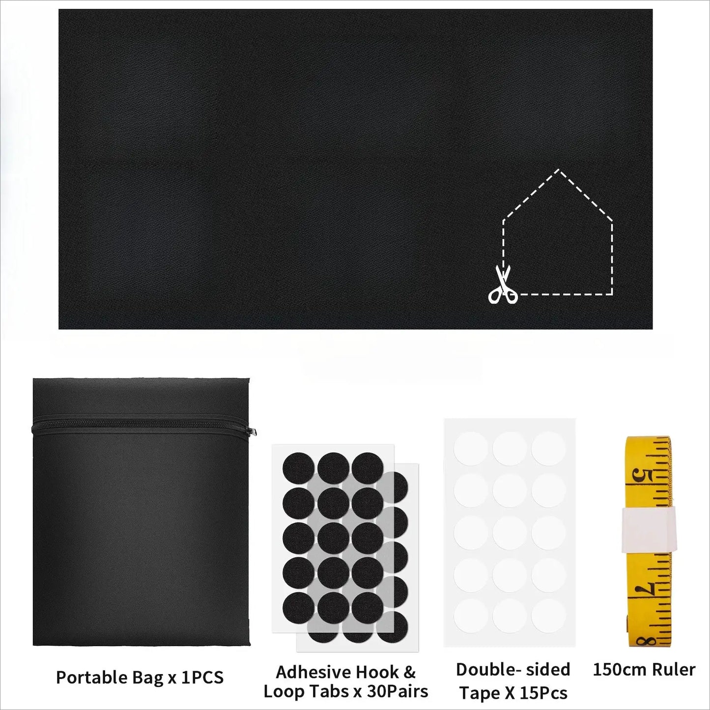Blackout Blinds Stick On Temporary 1/1.5/2/3/4M No Drilling Black Out Blinds for Windows Portable Blackout Curtains for Bedroom from PriceLows™