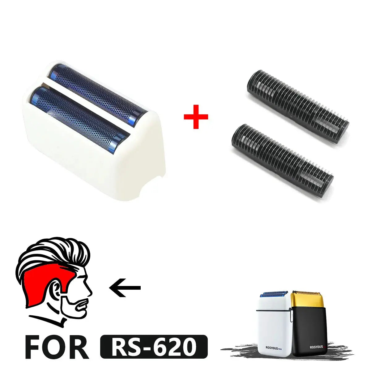 ROSYOUS for RS-620 Original Replacement Double Foiled Net Cover Blade Electric Shaver Repair Accessories from PriceLows™