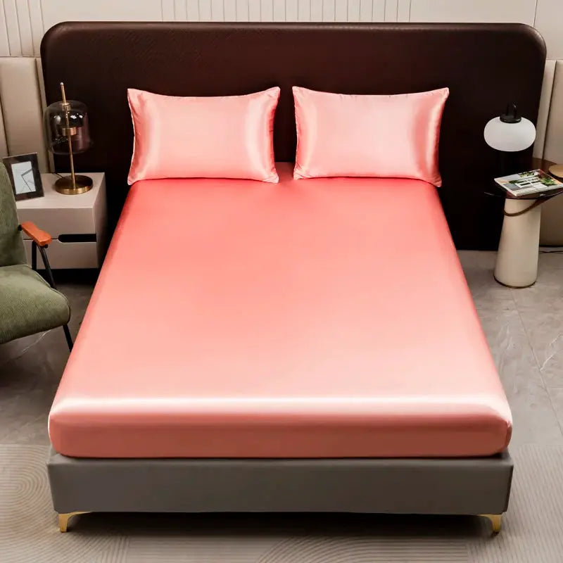 Black Satin Sheet Set | Soft Polyester | Deep Pocket Design | Twin To King