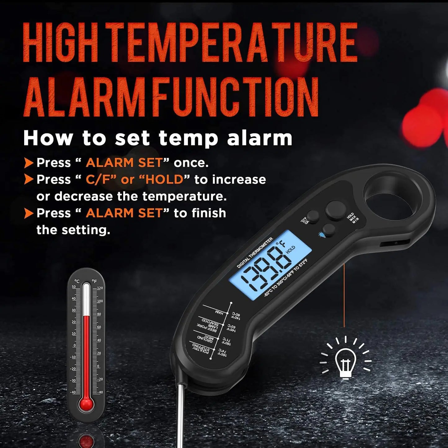 Meat Thermometer | Digital | Waterproof | One Size