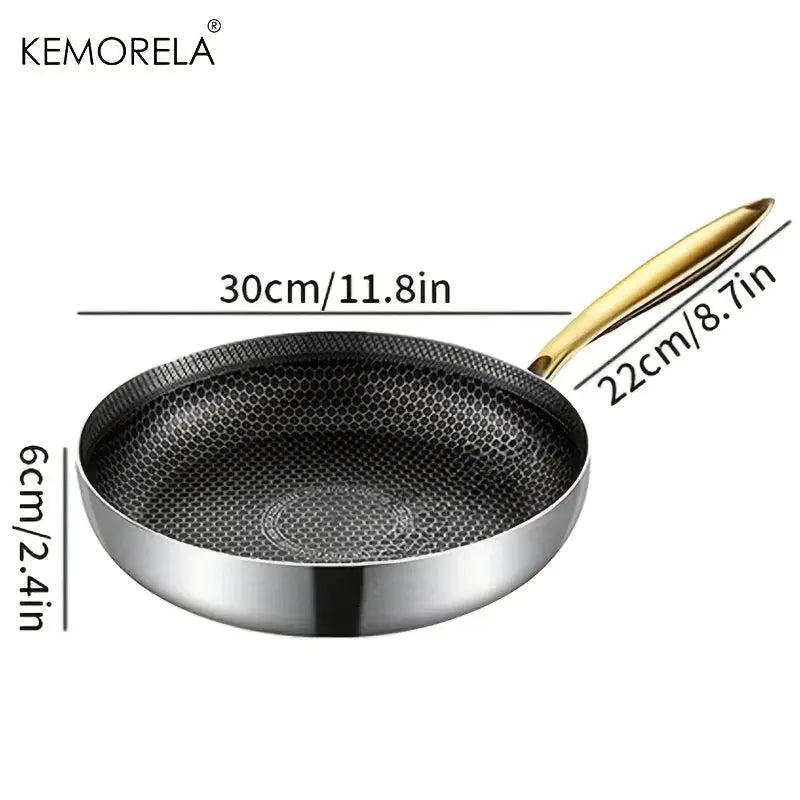 Stainless Steel Wok Pan | 316 Stainless Steel | Nonstick Honeycomb | Standard