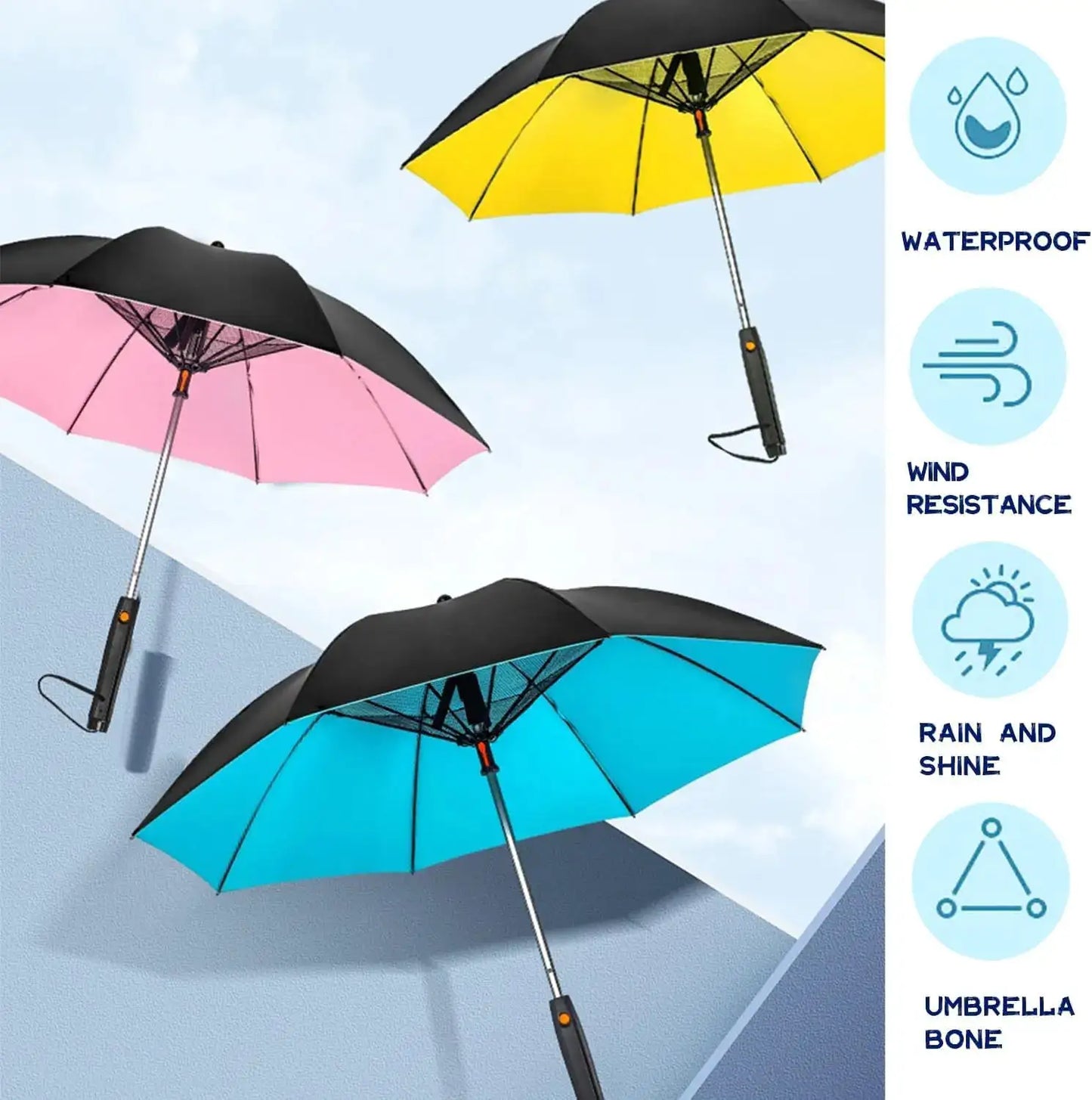 Cooling Sun Umbrella | USB Rechargeable | Built In Fan | Large