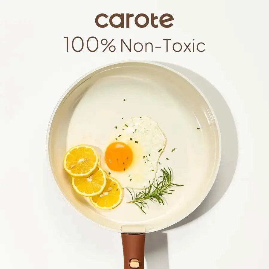 22Pcs Ceramic Cookware Set with Kitchen Essentials, Detachable Pots and Pans Set Non Stick, Non Toxic Oven Dishwasher Safe, Indu from PriceLows™