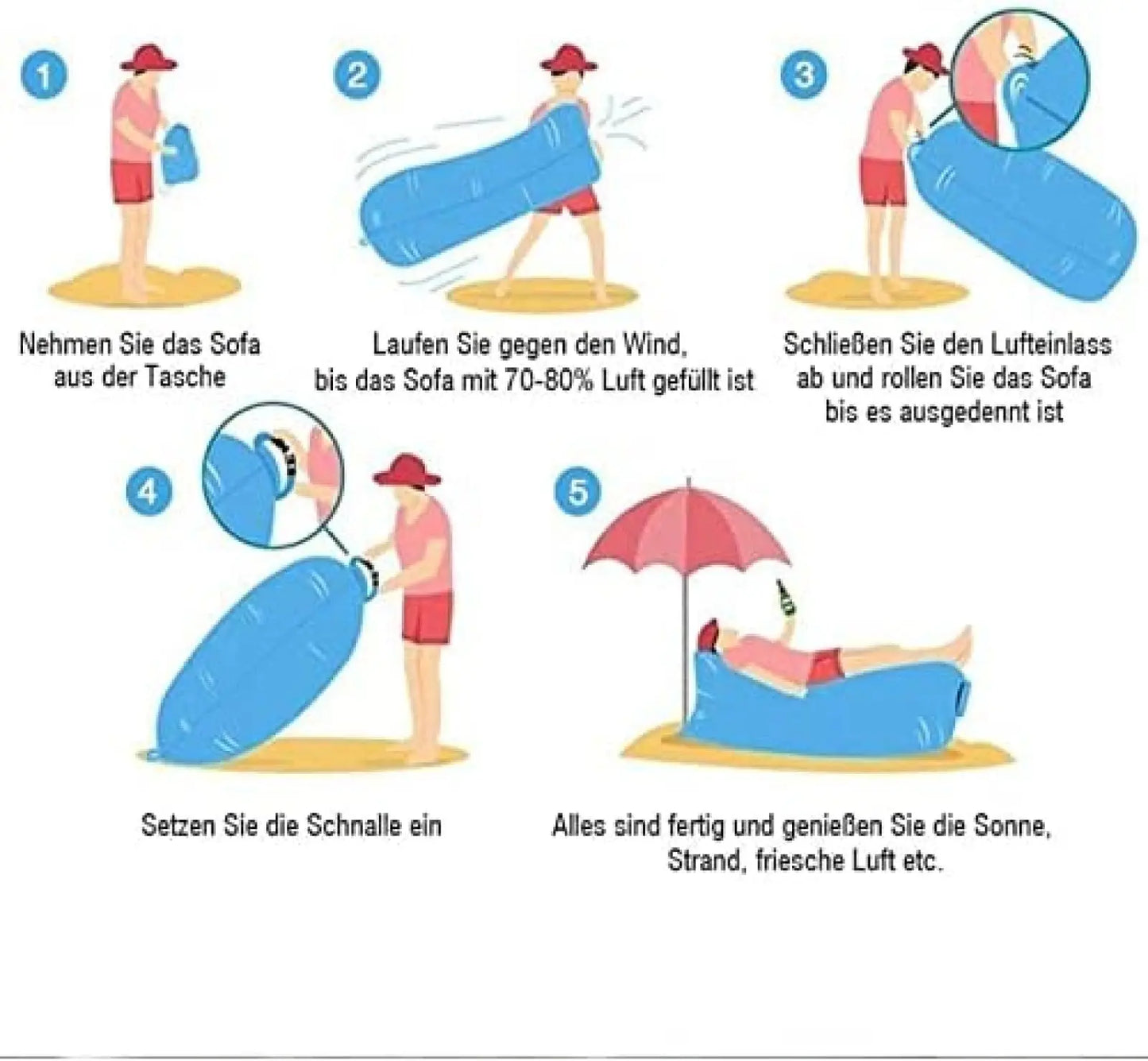 Air Sofa Bed | Size 240x70 cm | Outdoor Waterproof | Beach Sofa