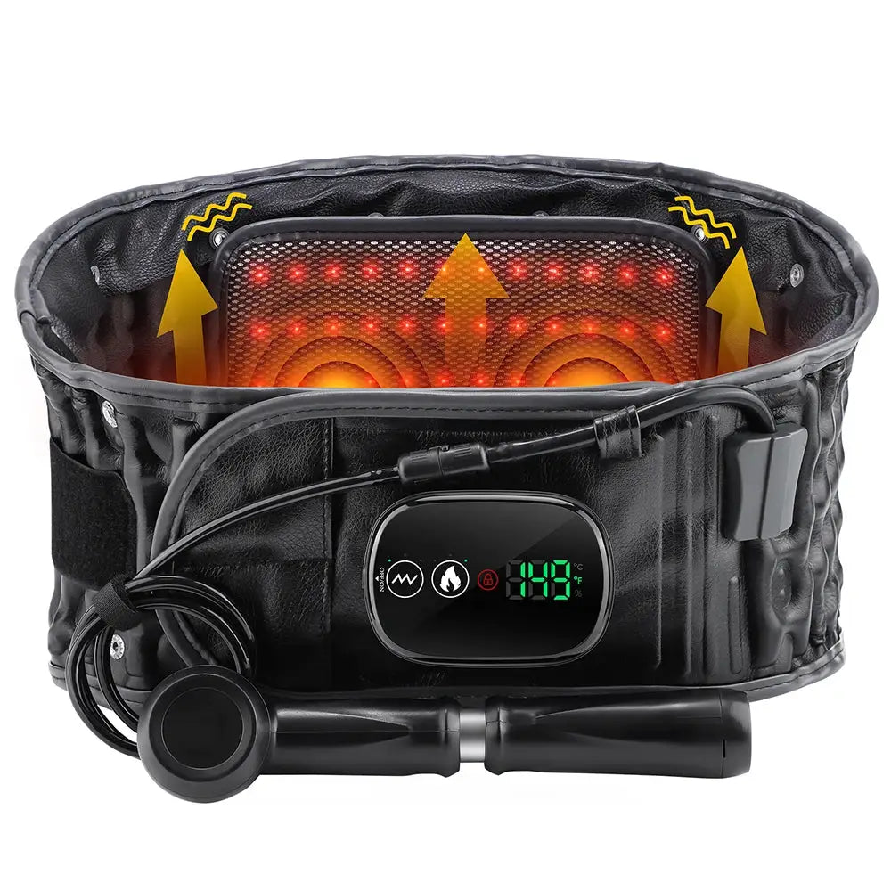 Lumbar Waist Belt | Cordless Inflatable Air Traction | Heat Vibration