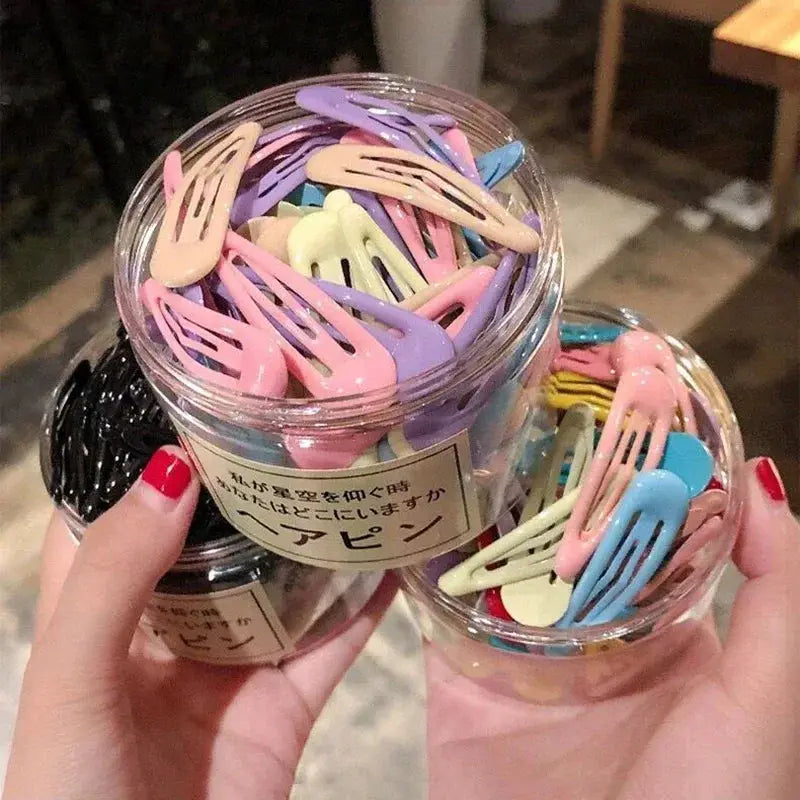Sweet Waterdrop Snap Hair Clips | Metal Barrettes | Candy Color | 10 Pcs