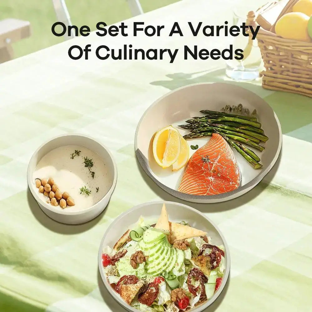 27pcs Ceramic Nonstick Kitchen Pots And Pans Set Cookware Sets With Removable Handles, Oven & Dishwasher, Stackable, Induction Ready, Including Frying Pans, Sauce Pans, Beige from PriceLows™