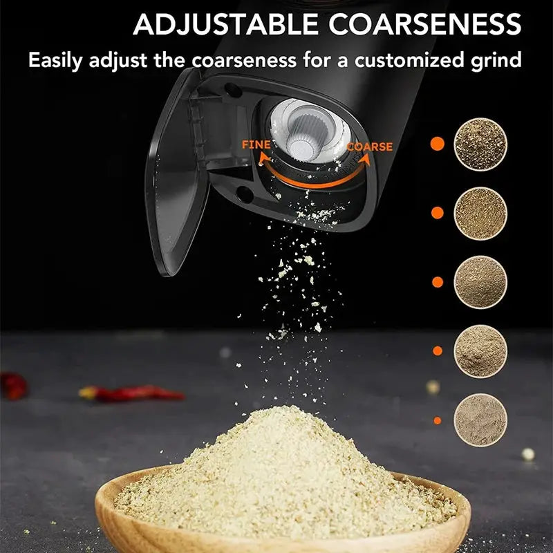 Electric Salt And Pepper Grinder Set | Gravity Sensor | Rechargeable | One Hand