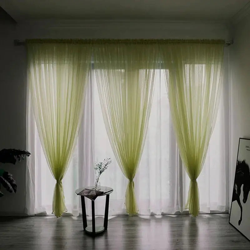 100x200cm 1PC Solid Color Sheer Curtain For Living Room Window String Curtains Bedroom Drape Panel Tulle Treatments from PriceLows™