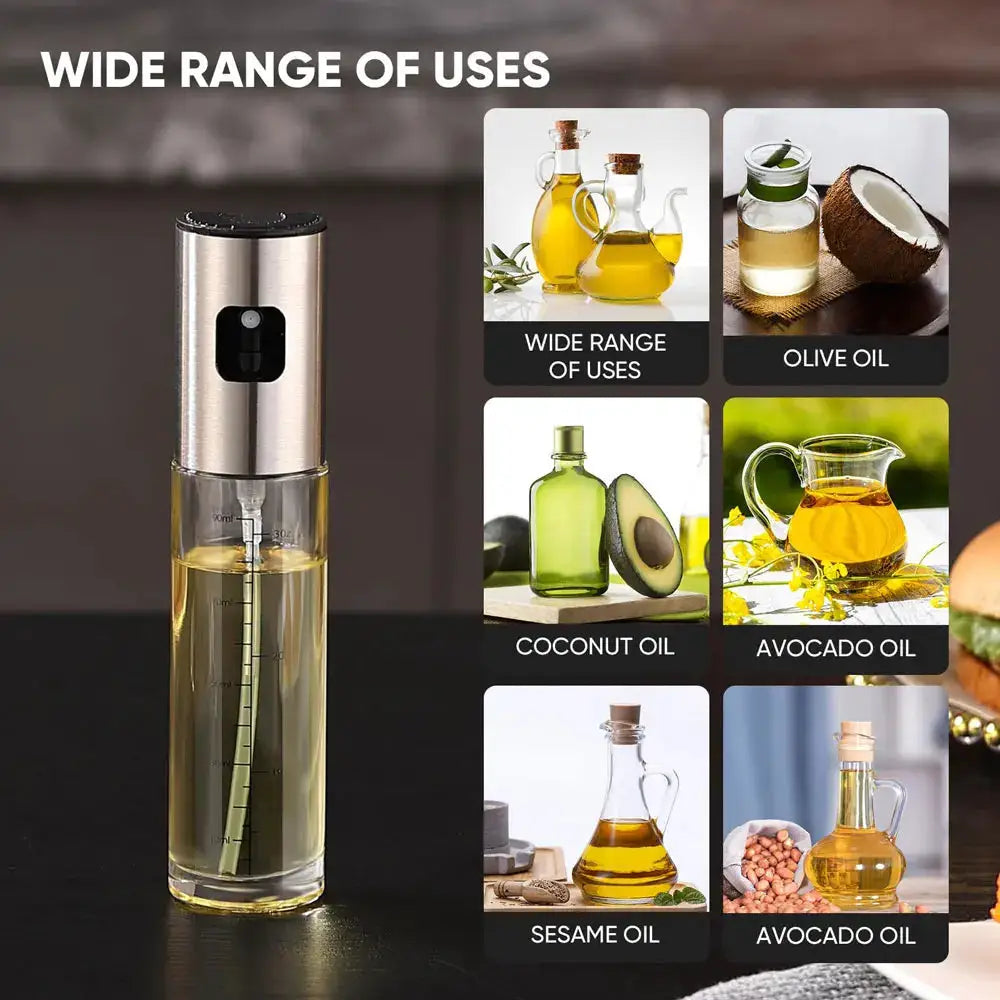 Olive Oil Dispenser Bottle | 100ml Capacity | Glass Spray Bottle | For Salad