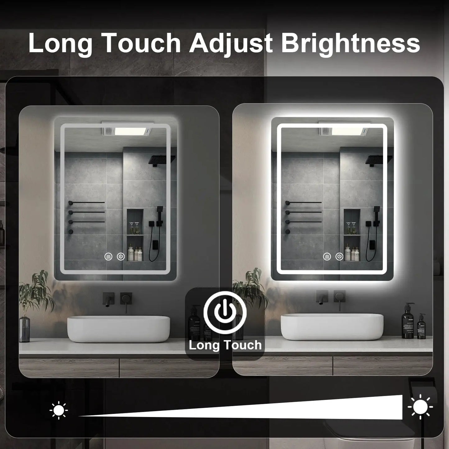 20x28 inch LED Bathroom Mirror Vanity Mirrors with Backlit Lights Fogless Makeup Mirror Wall Mounted with Demister from PriceLows™