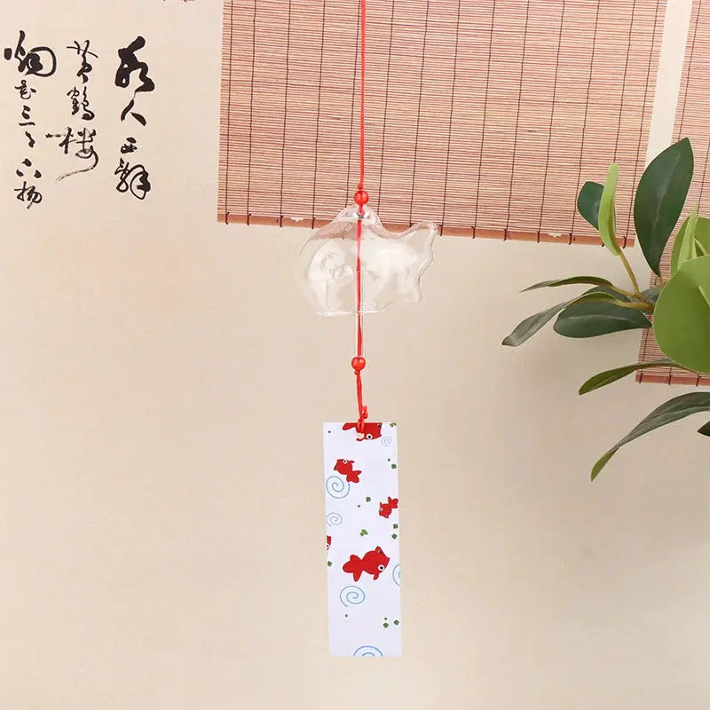 Wind Chime Chimes Japanese Glass s Style Goldfish Garden Hanging Outdoor Decor Pendant Furin Decorative Fish Ornament from PriceLows™