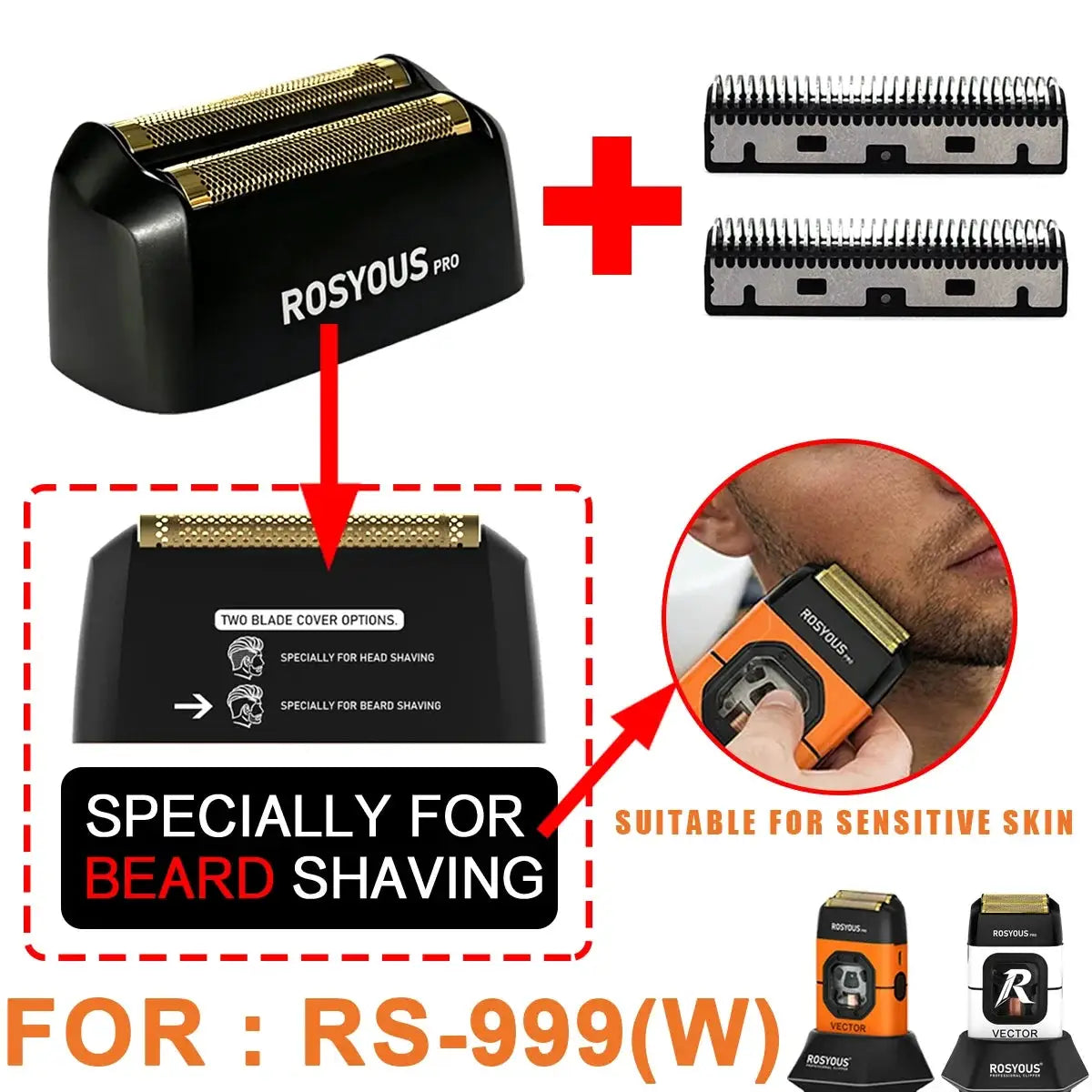 Men's Electric Shaver | 999W Motor | Dual Foil Head | Rechargeable