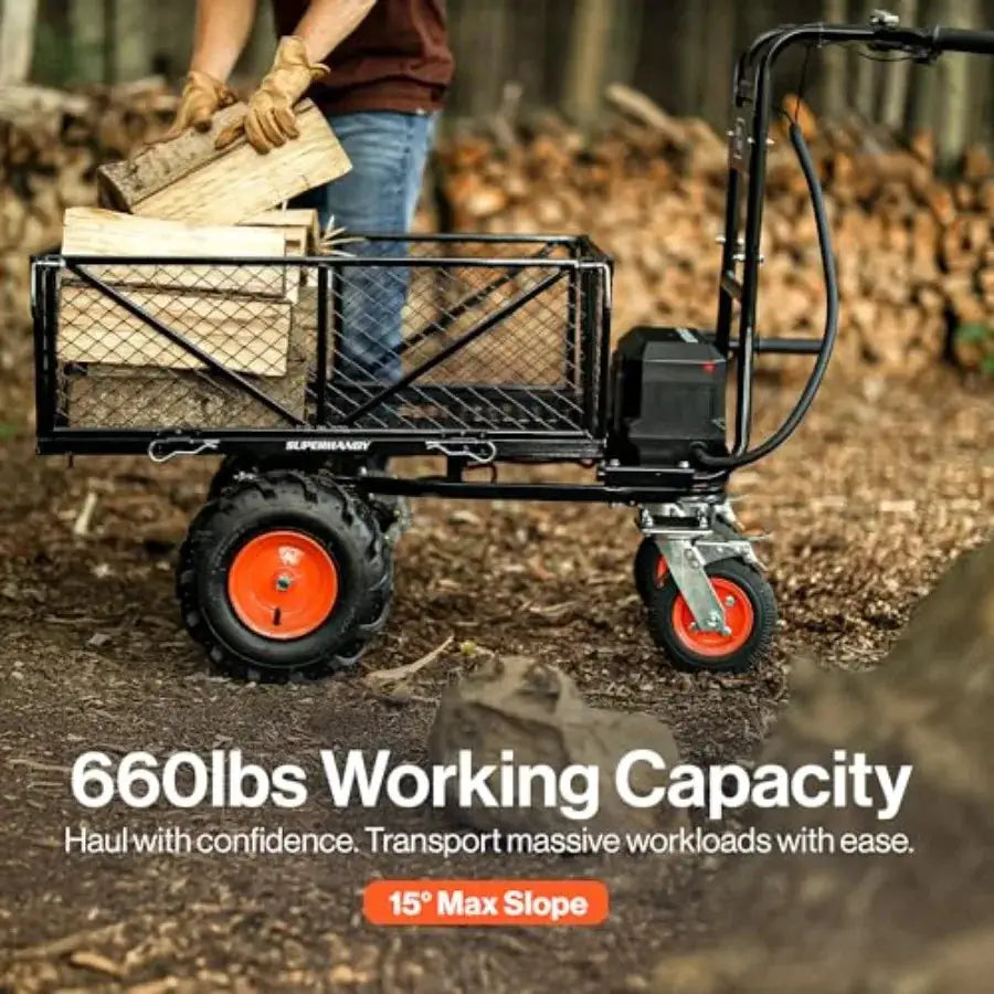 Electric Utility Service Cart 48V DC Powered Wheelbarrow with 660Lbs Load Ccity and 1000Lbs+ Hauling Strength for Farm Garden A from PriceLows™