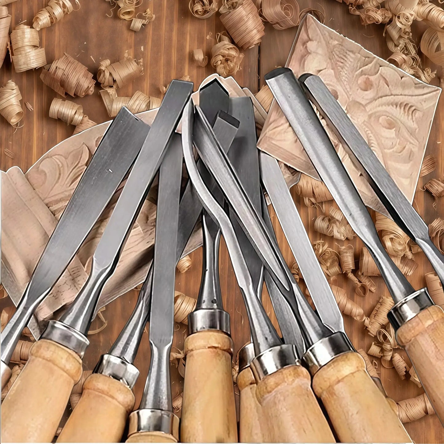 12Pcs Wooden Carving Chisel Set, Woodworking Tools Set with Pouch, Full Size Knife Gouge Kit for Carving Projects Consruction An from PriceLows™