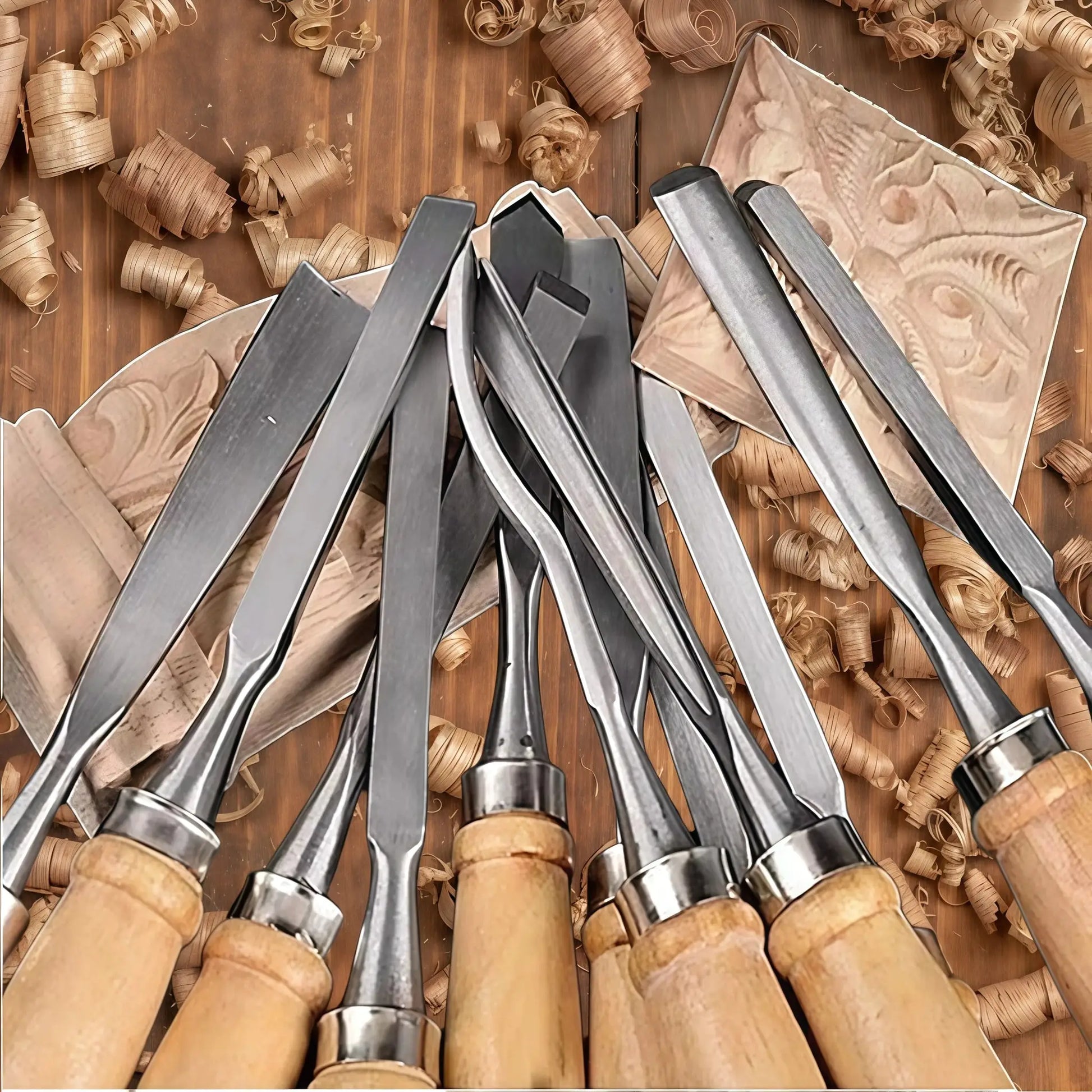 12Pcs Wooden Carving Chisel Set, Woodworking Tools Set with Pouch, Full Size Knife Gouge Kit for Carving Projects Consruction An from PriceLows™
