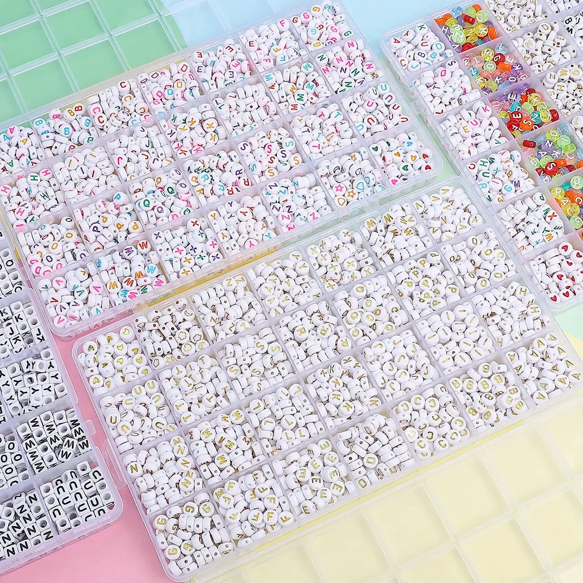 Acrylic Alphabet Beads | 6x6/4x7mm | Heart Shape | DIY Craft Kit