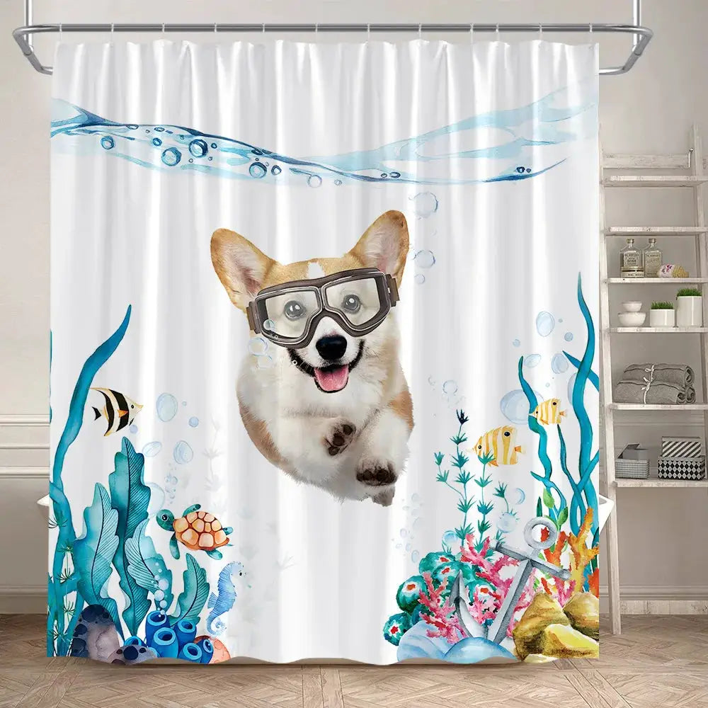 Funny Bathing Dinosaur Shower Curtains Black Cat Animal Silhouette Kids Bath Curtain Modern Polyester Bathroom Decor with Hooks from PriceLows™