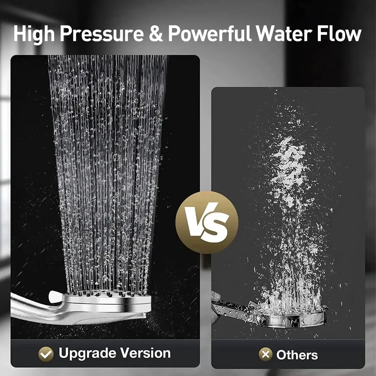 Shower Head with Handheld, High Pressure 10 Modes with 59" Stainless Steel Hose Adjustable Holder from PriceLows™