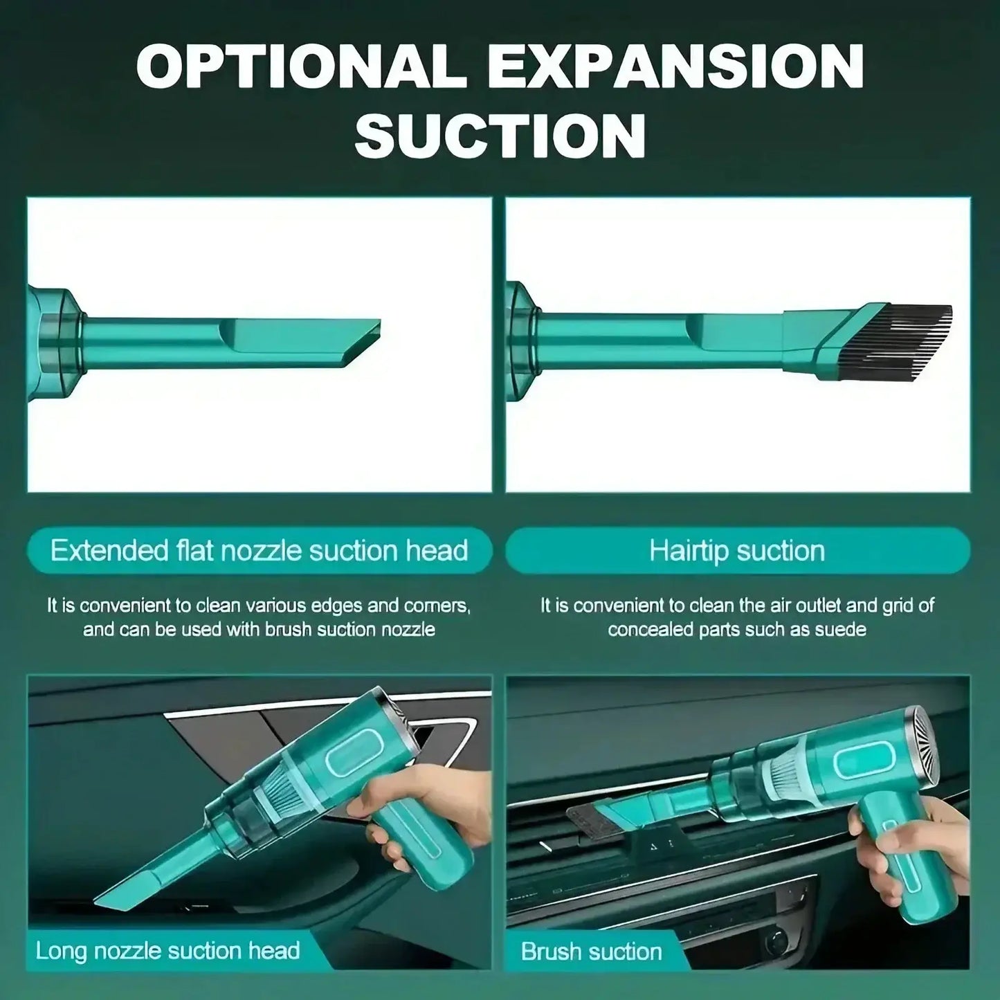 Cordless Car Vacuum Cleaner | 60W High Suction | Rechargeable Handheld