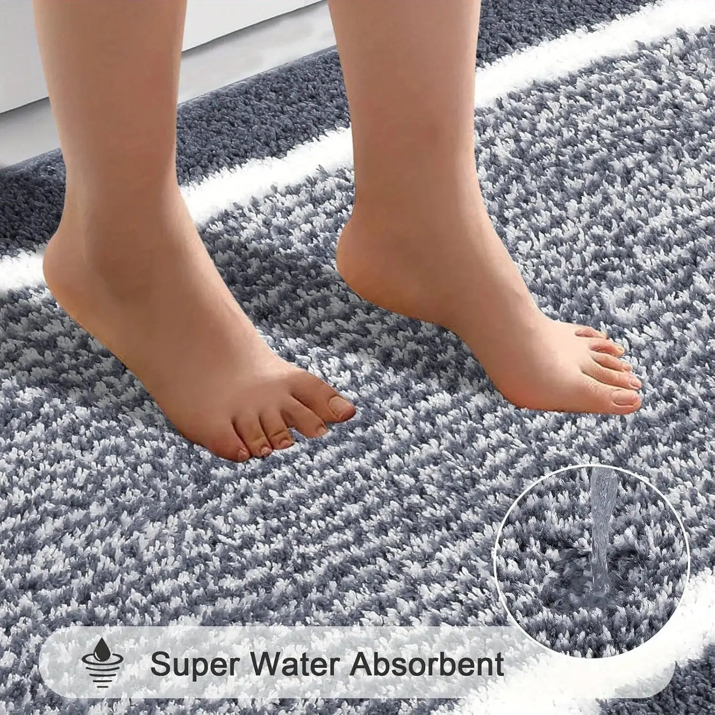 Washable Microfiber Bathroom Rugs Set 3pcs/set Non Slip Absorbent Bath Mats for Bathroom Floor / Shower Mat/ Bathroom Rug/욕실 카펫 from PriceLows™