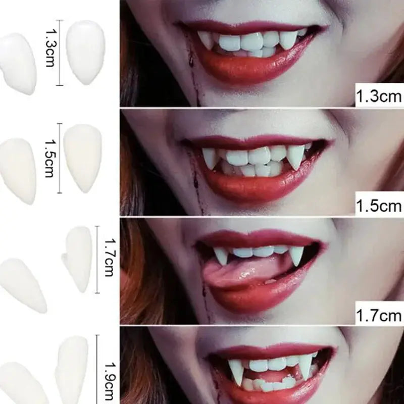 Halloween Vampire Teeth | Solid Resin | 1 Pair Set | One Size Fits All