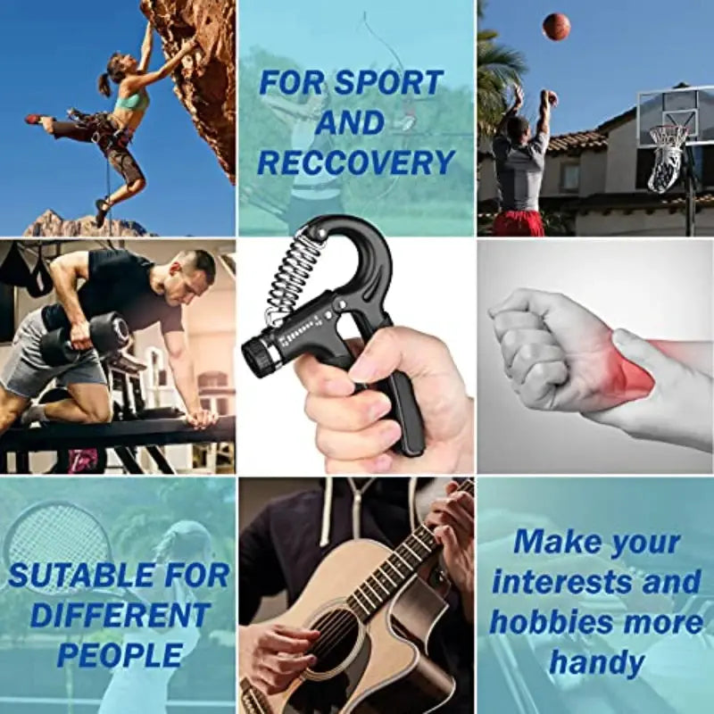 R Shaped Hand Grips | Adjustable Resistance | Wrist Rehab | Standard