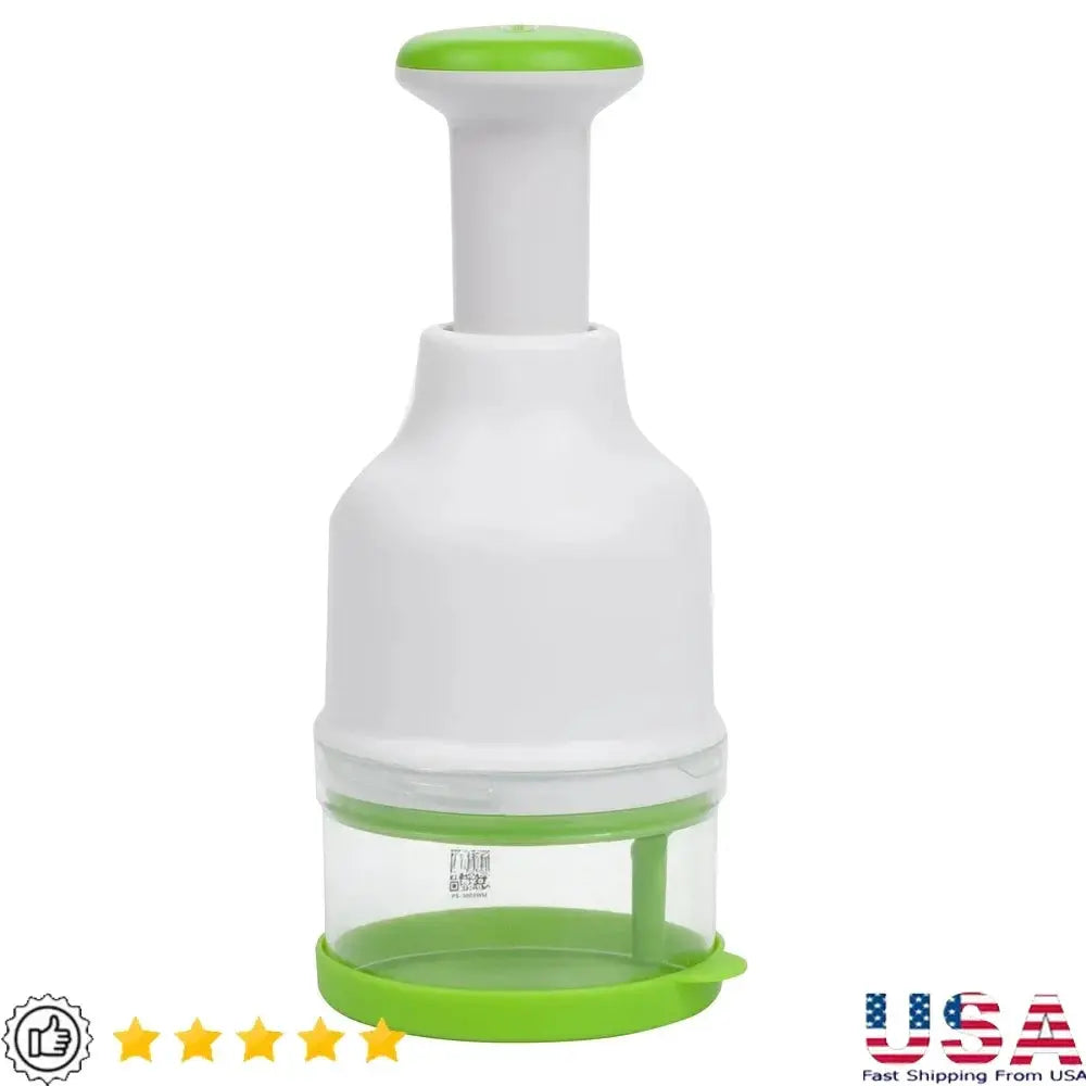 Fresh Food Chopper with Rotating Zig-Zag Blade One-Handed Chopping Dishwasher Safe Kitchen Gadget Onions Garlic Herbs Nuts from PriceLows™