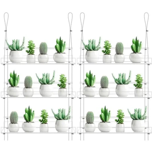 2 Pcs 16 Inch 3 Tier Clear Hanging Window Plant Shelves Acrylic Shelves Hanging Plant Stand Window Hanger Flower Pot Organizer from PriceLows™