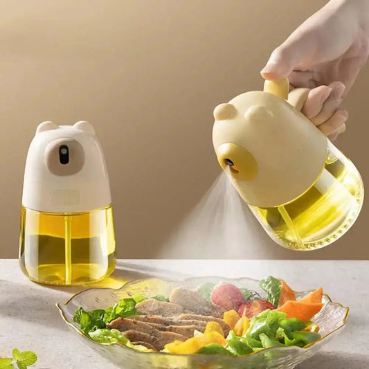 Glass Oil Sprayer Bottle | 300ml Capacity | Refillable | White Yellow