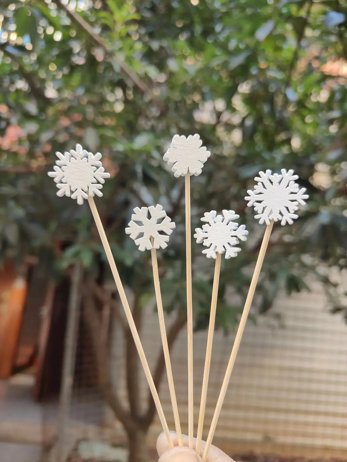Christmas Decorative Picks | Disposable Bamboo | Holiday Motifs | 50 Piece Set