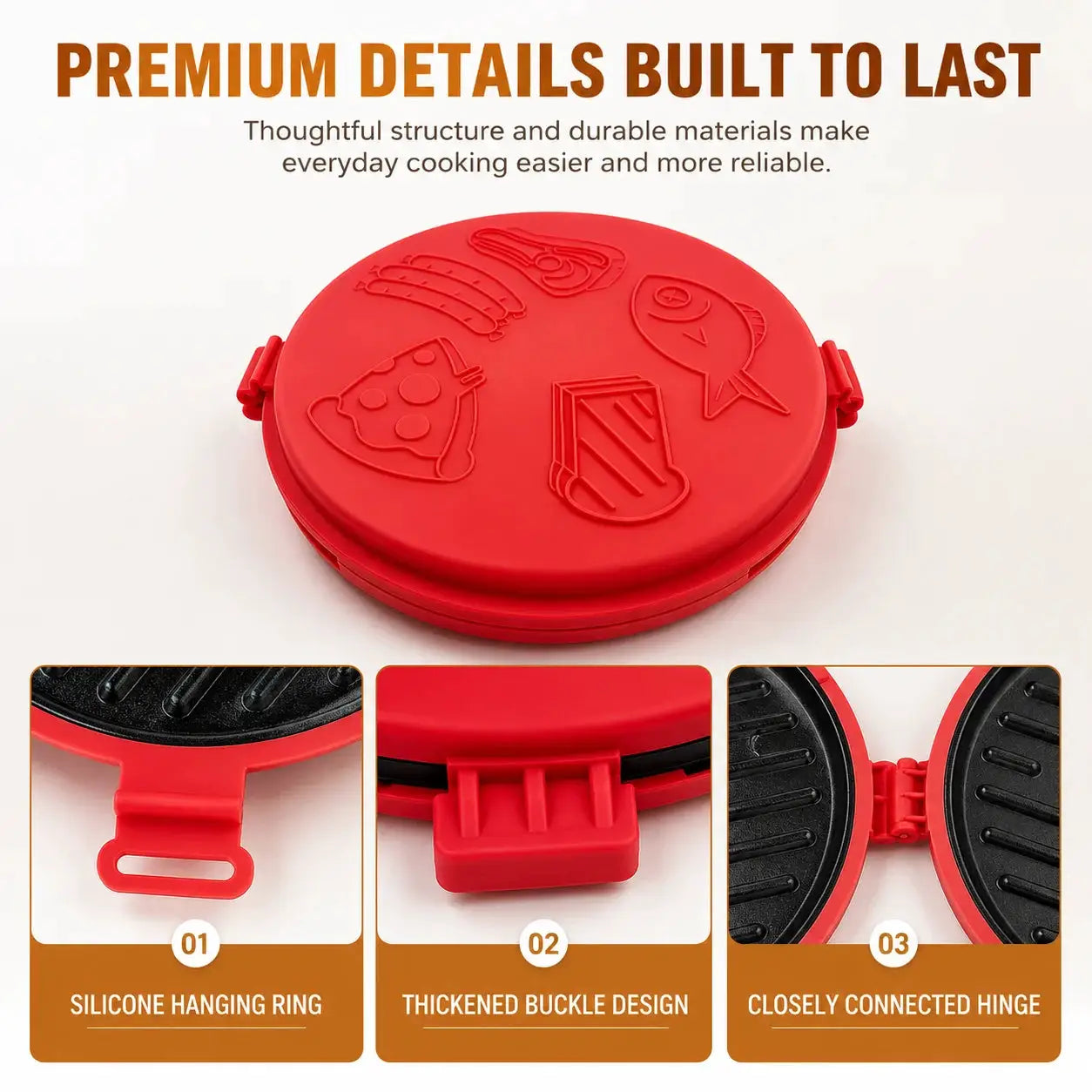 Microwave Grill Pan | Nonstick Coating | With Lid | Round Crisper Plate