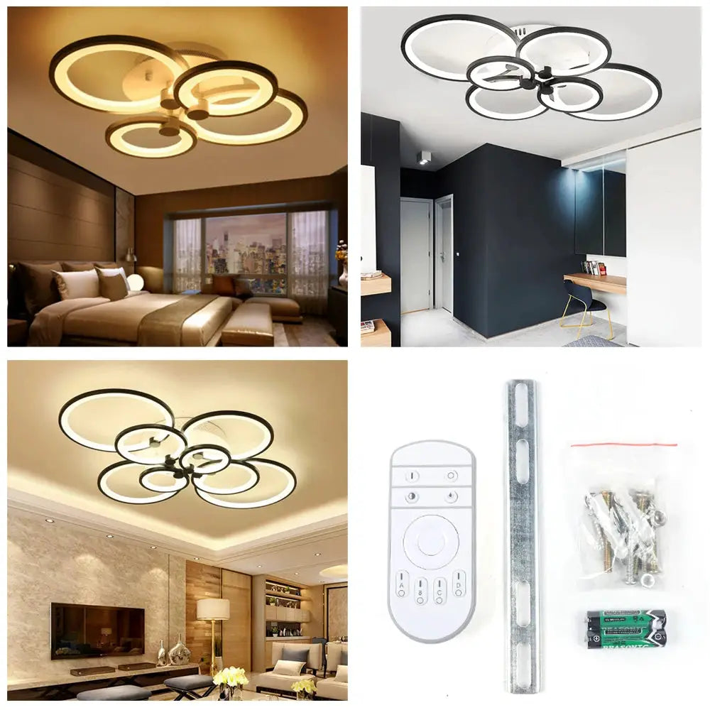 4/6/8 Heads Acrylic Modern LED Ceiling Light Flush Mount Stepless Dimming Lamp Chandelier Living Room Bedroom Indoor Lighting from PriceLows™