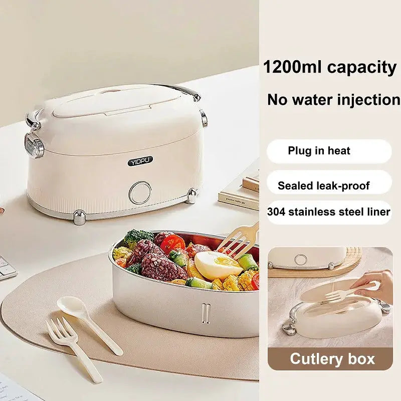 1.2L Home Electric Lunch Box Portable Water-free Keep Warm Lunch Box Office 304 Stainless Steel Rapid Heating Food Heater 220V from PriceLows™