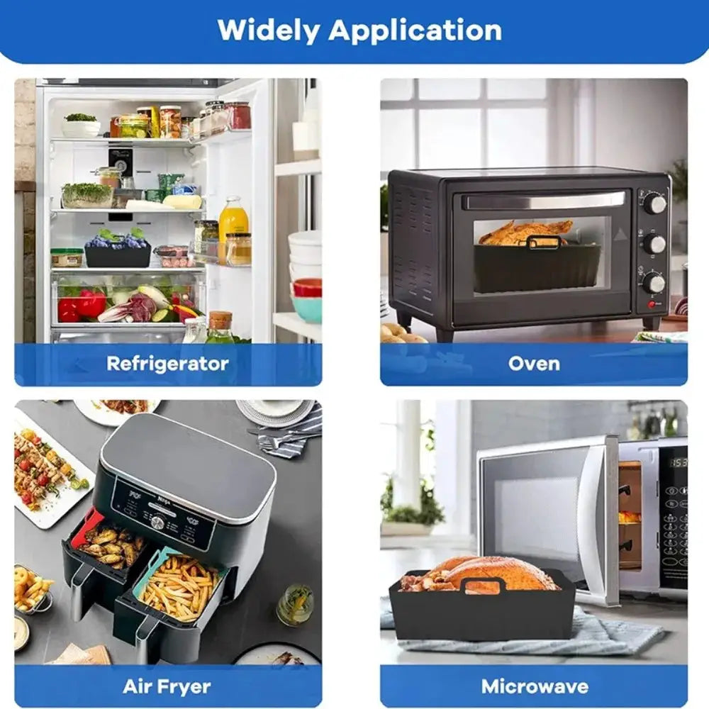 Air Fryer Silicone Basket | Rectangular | Ninja AF400EU Compatible | Mat