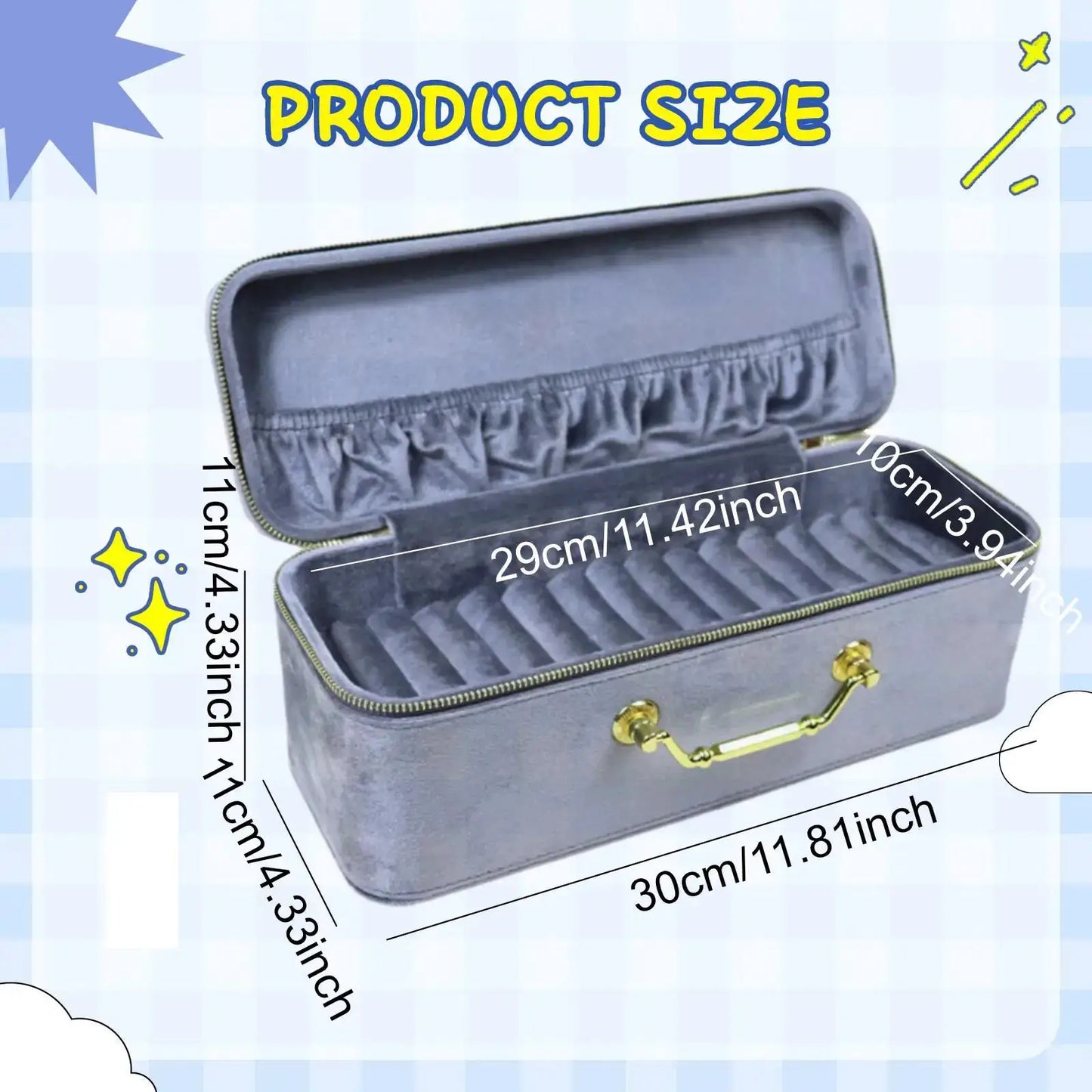 Bracelet Case Jewelry Organiser 15 Slots Gift Velvet Portable Presentation Box for Retail Stores Anniversary Art Craft Fairs from PriceLows™