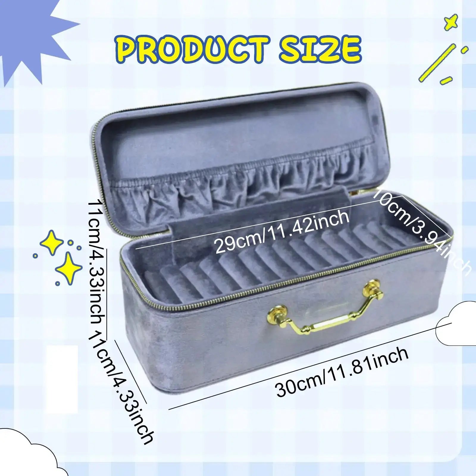 Bracelet Case Jewelry Organiser 15 Slots Gift Velvet Portable Presentation Box for Retail Stores Anniversary Art Craft Fairs from PriceLows™