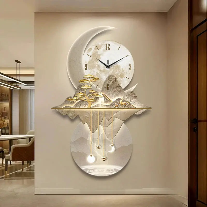 Aesthetic Minimalist Living Room LED Wall Clock Luxury Restaurant Digital Clock Corridor Wall Lamp Mute Hang Clock Home Decor from PriceLows™