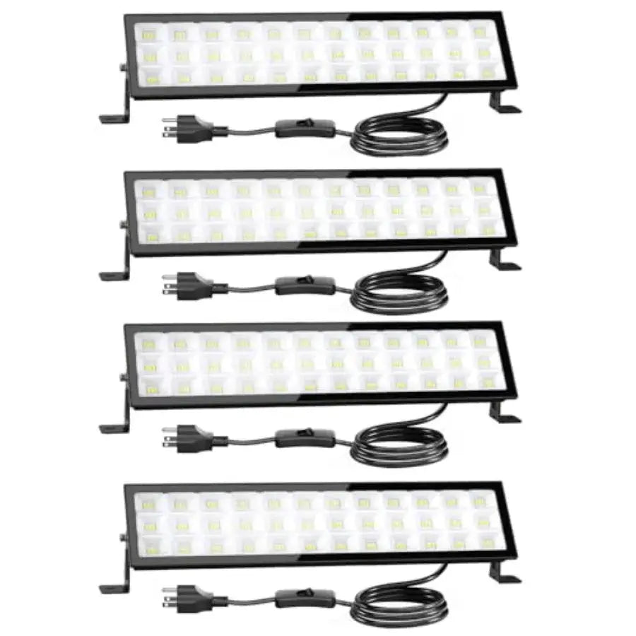 4Pack LED Shop Lights, 100W 14000lm Plug in Ultra Bright LED Work Lights, 6500K Daylight Garage Light, IP66 Waterproof Lighting from PriceLows™