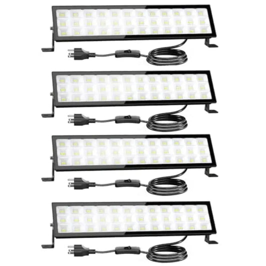 4Pack LED Shop Lights, 100W 14000lm Plug in Ultra Bright LED Work Lights, 6500K Daylight Garage Light, IP66 Waterproof Lighting from PriceLows™