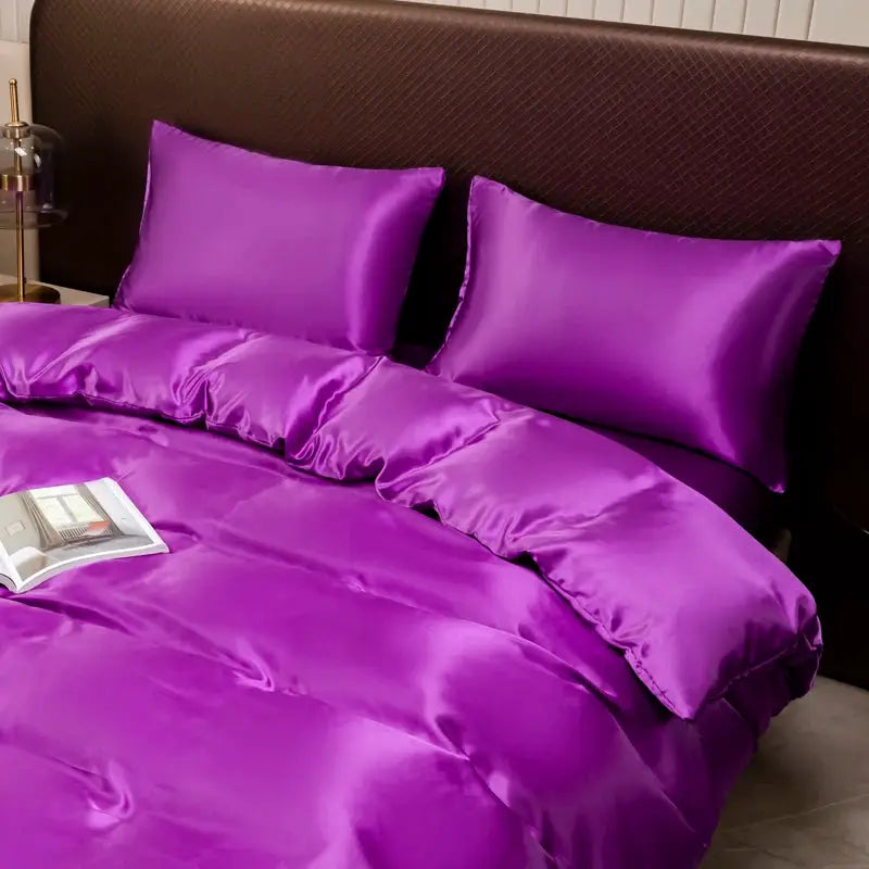 Duvet Cover Set | Satin Finish | Solid Color | Multiple Sizes