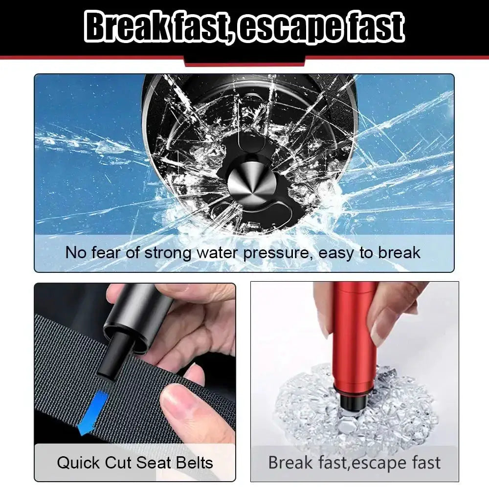 New 2 In 1 Car Safety Hammer Emergency Glass Breaker Cut The Seat Belt High Hardness Tungsten Steel Rescue Tool Auto Accessories from PriceLows™