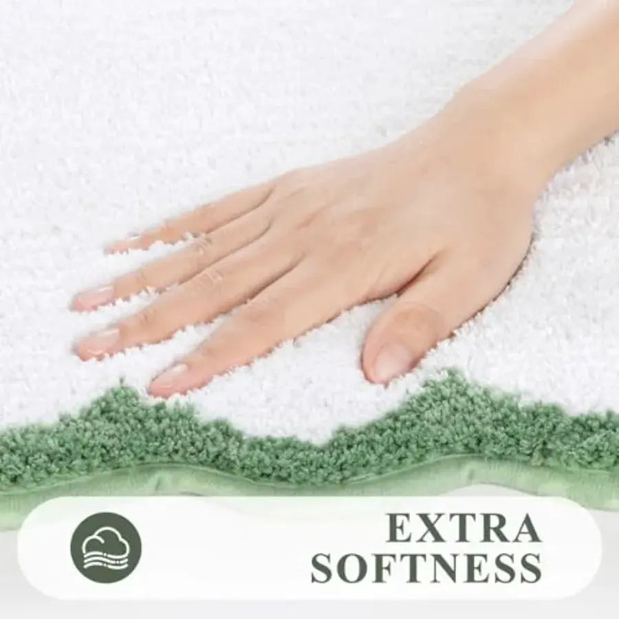 Bathroom Rugs Set 3 Pcs, Scalloped Non Slip Washable Bath Mat with U-Shaped Toilet Rug, Extra Absorbent Quick Dry Soft Plush Sh from PriceLows™