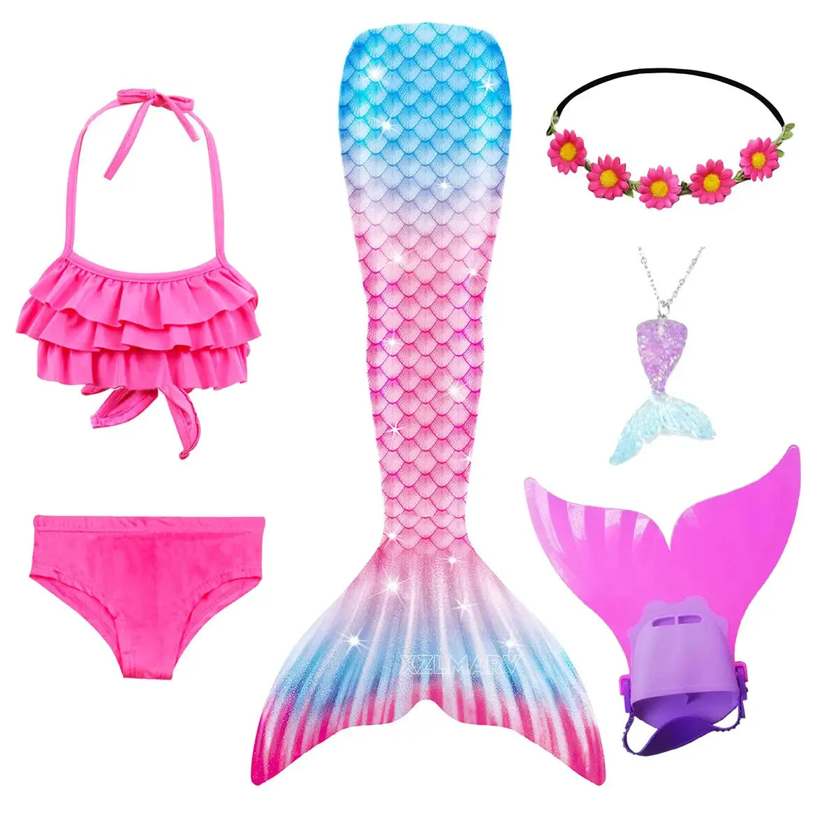 Mermaid Costume for Girl Mermaid Tail for Swimming Can Add Monofin Fin Girls Ariel Mermaid Costumes Cosplay Birthday Gift from PriceLows™
