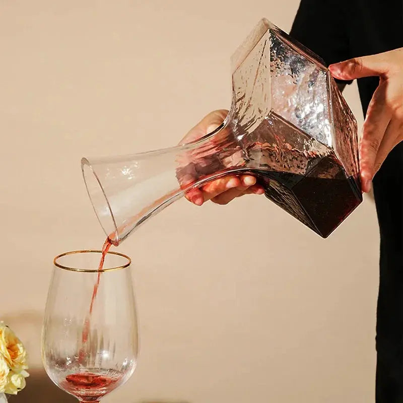 Irregular Wine Decanter Creativity 1450ml Decanter Dispenser Crystal Glass Wine Aerator Mirror Jug Gift Bar Decor Art Glassware from PriceLows™
