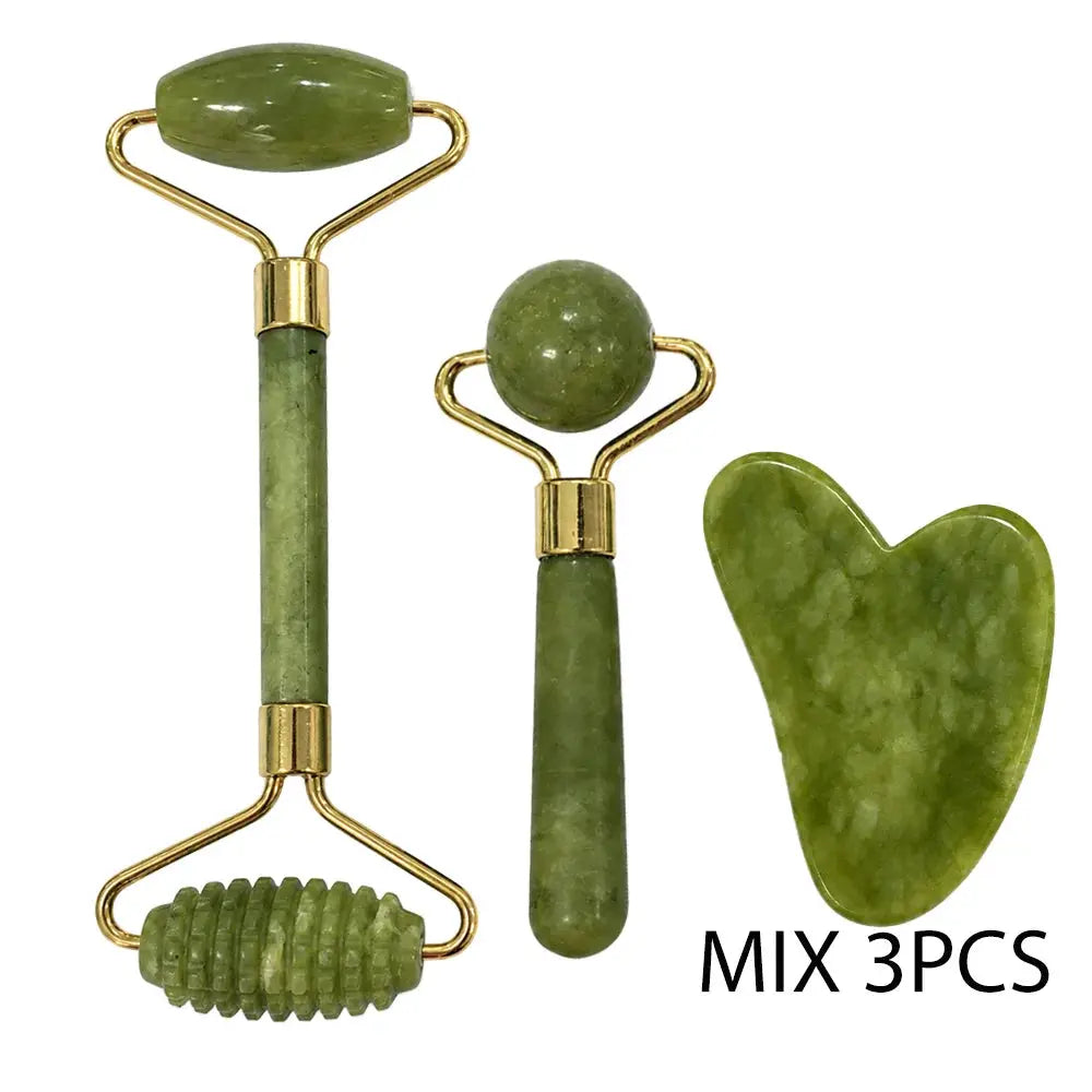 Jade Gua Sha Tool | Natural Stone | Face Body Eye Massage Kit