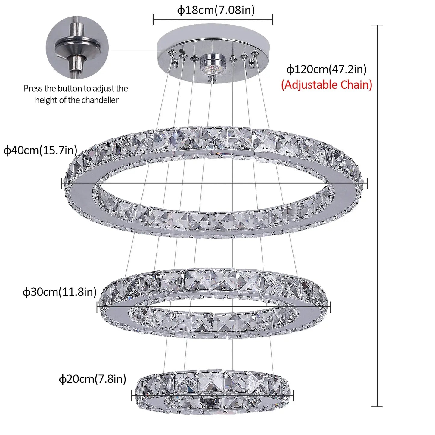 French luxury crystal chandeliers Hall living room Led ceiling lamp pendant ceiling light Room Kitchen Dining table decoration from PriceLows™