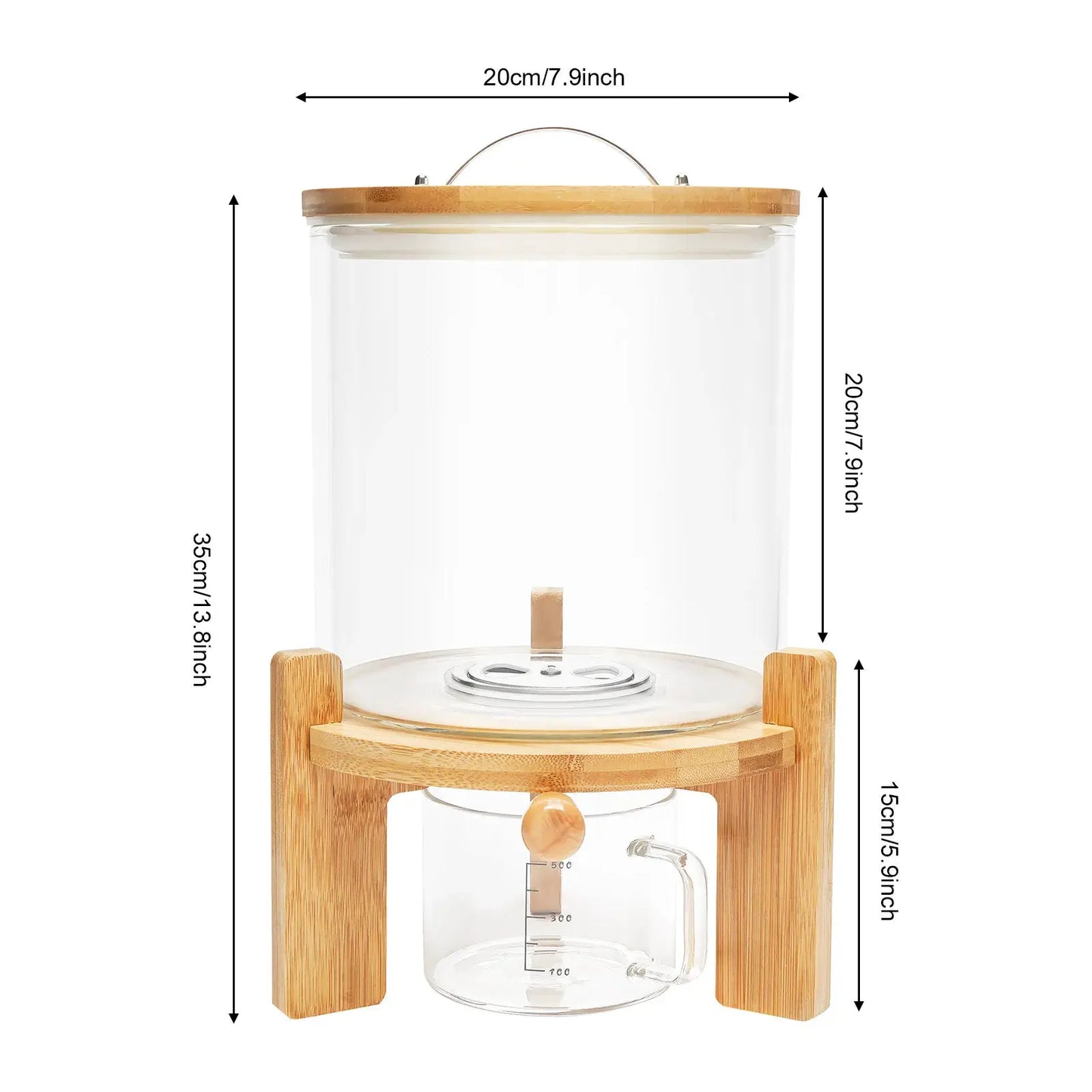 5L Cereal Dispenser Flour Rice Storage Container Glass Tank W/ Lid Measuring Mug For Pantry Organization And Storage from PriceLows™