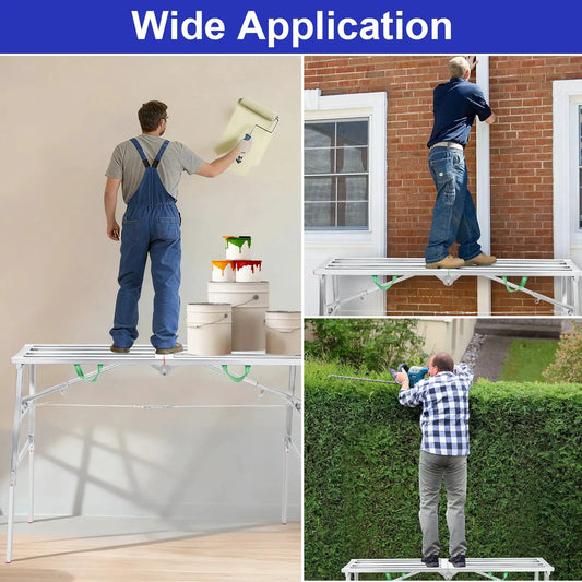 Folding Scaffolding Adjustable Steel Industrial Step Ladders, Portable Heavy Duty Work for Construction Sites and Renovations from PriceLows™