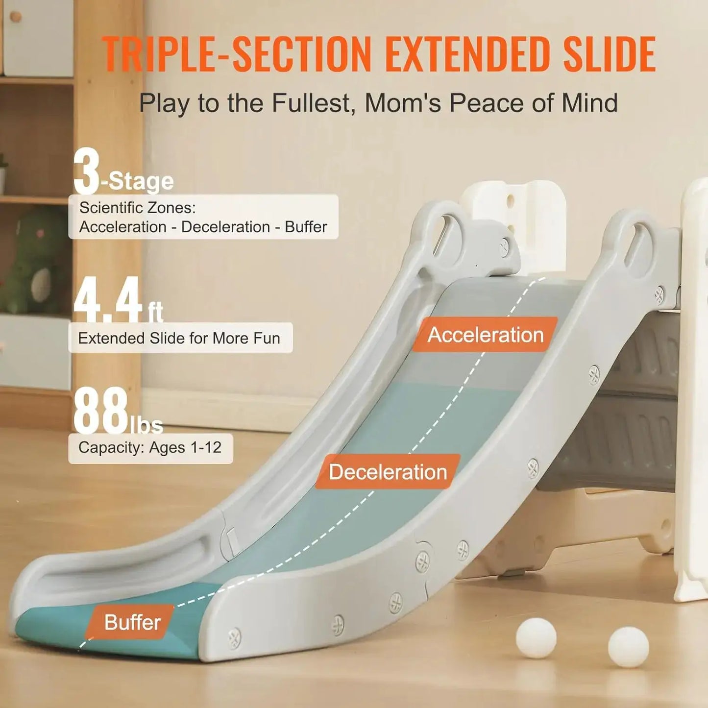 Toddler Slide, Kid Slide for Toddlers with Climbable Ladders & Bus Playhouse, Indoor Outdoor Slide Playset for Kids Within 110lb from PriceLows™